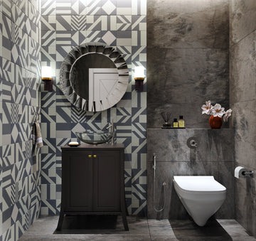 Contemporary Bathroom With Monochromatic Colour Palette